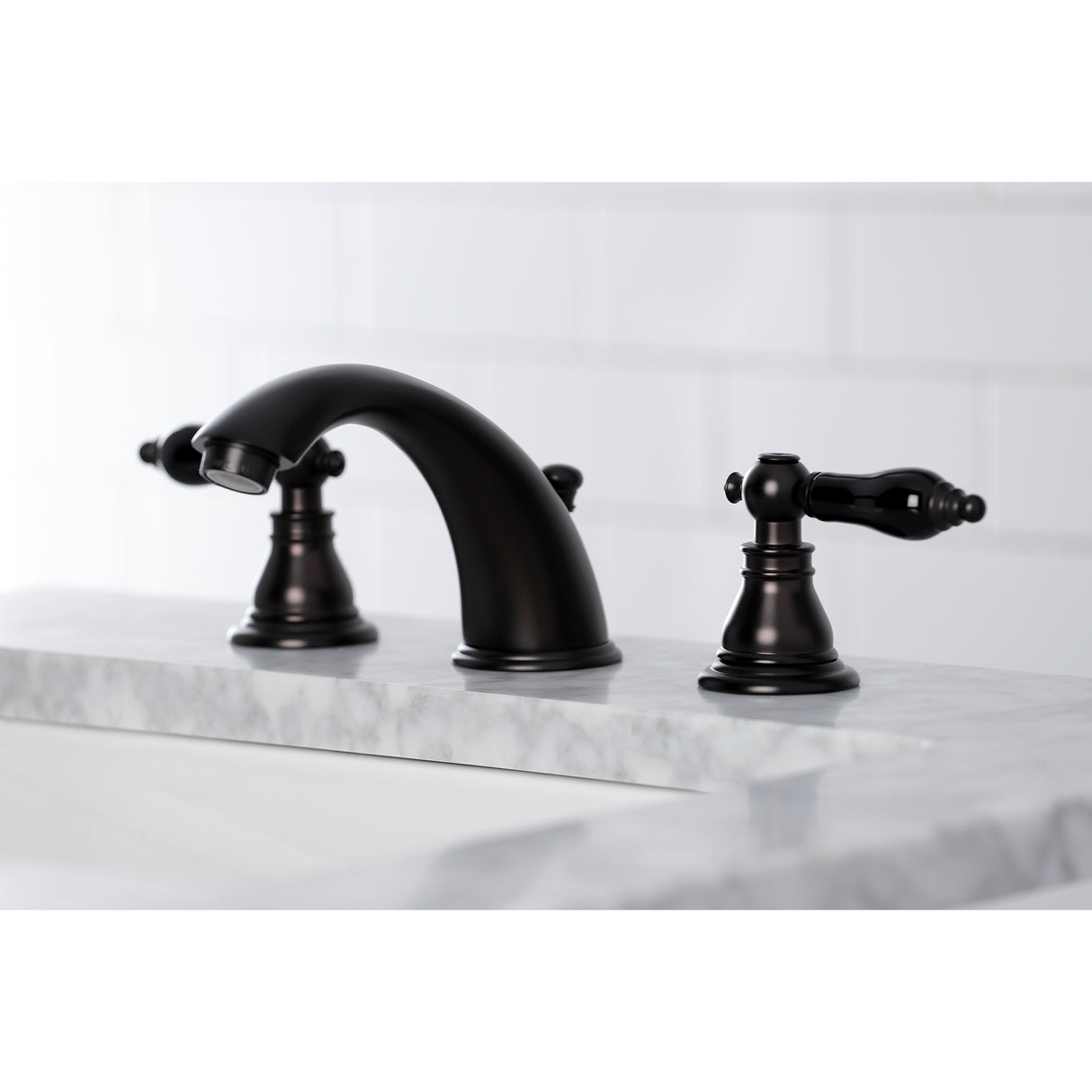 Widespread Bathroom Faucet with Plastic Pop-Up