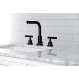 Manhattan Modern Widespread Bathroom Faucet with Brass Pop-Up