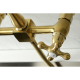 Heritage Wall Mount Bridge Kitchen Faucet with Brass Sprayer