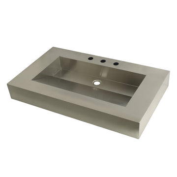 Fauceture 37" x 22" Stainless Steel Bathroom Sink, Brushed