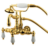 Vintage 3.4" Wall Mount Tub Faucet In 7.19" Spout Reach