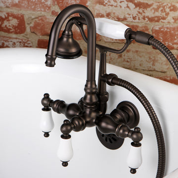 Aqua Vintage Wall Mount Clawfoot Tub Faucet With 3.4