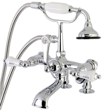 Auqa Vintage Adjustable Clawfoot Tub Faucet W/ 7" Center Spread & Two Hole Installation