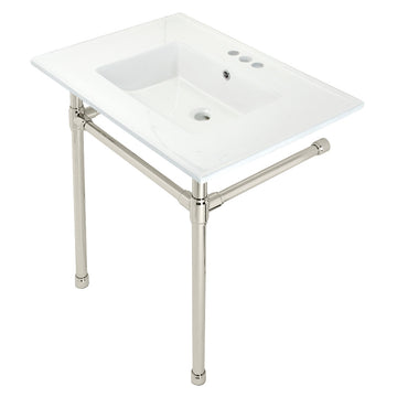 Dreyfuss 31" x 22" Console Sink with Stainless Steel Legs (4-Inch, 3 Hole)