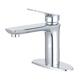 Single-Handle Bathroom Faucet with Deck Plate and Drain