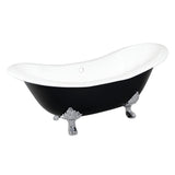 Cast Iron Double Slipper Clawfoot Tub (No Faucet Drillings)