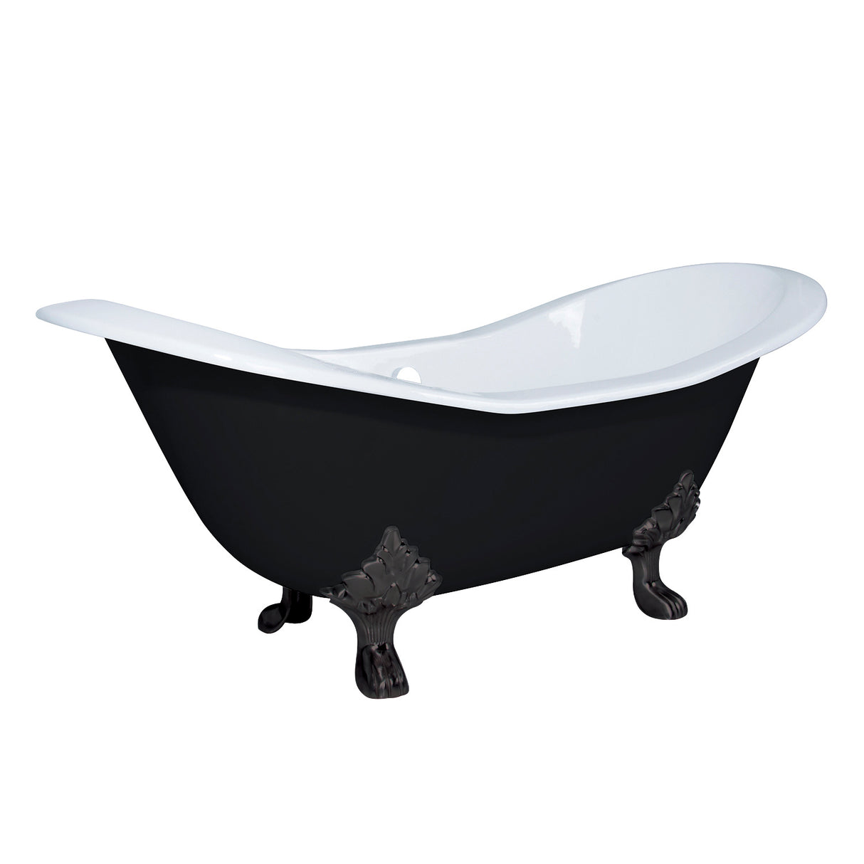 Cast Iron Double Slipper Clawfoot Tub (No Faucet Drillings)