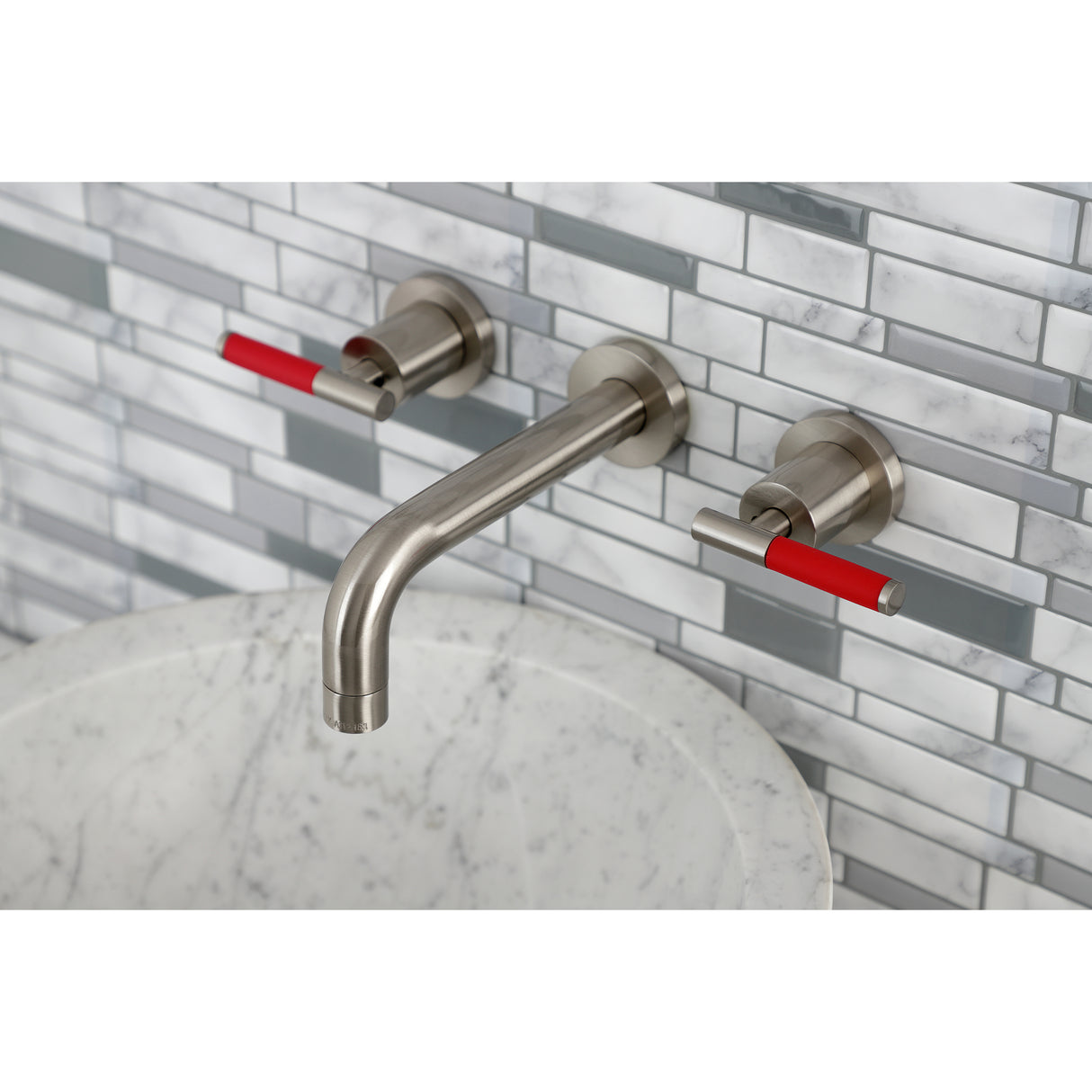 Kaiser Two Handle 3-hole Wall Mount Bathroom Sink Faucet