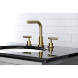 Manhattan Modern Widespread Bathroom Faucet with Brass Pop-Up