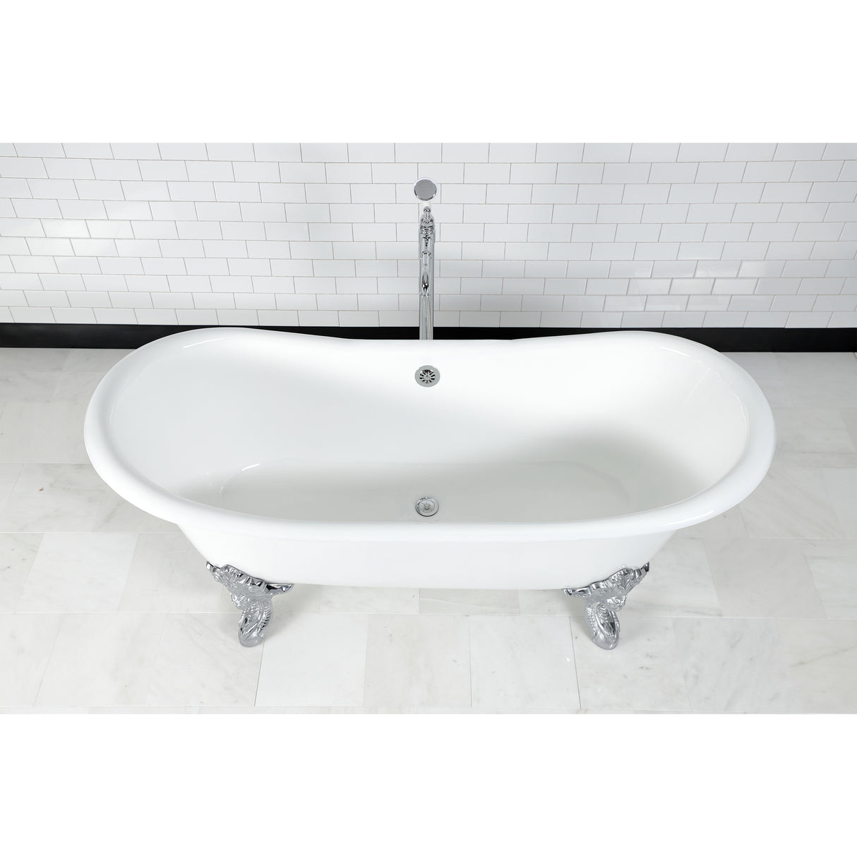 Cast Iron Double Slipper Clawfoot Tub (No Faucet Drillings)