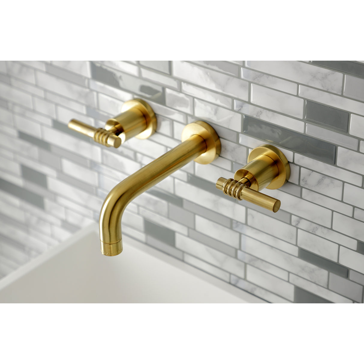 Milano 2-Handle 8 inch Wall Mount Bathroom Faucet