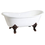 Cast Iron Double Slipper Clawfoot Tub (No Faucet Drillings)