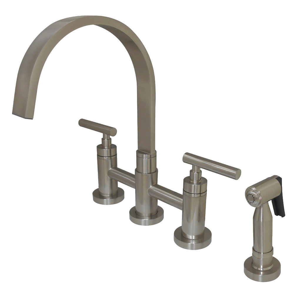 Manhattan Double Handle Kitchen Faucet with Brass Side Sprayer