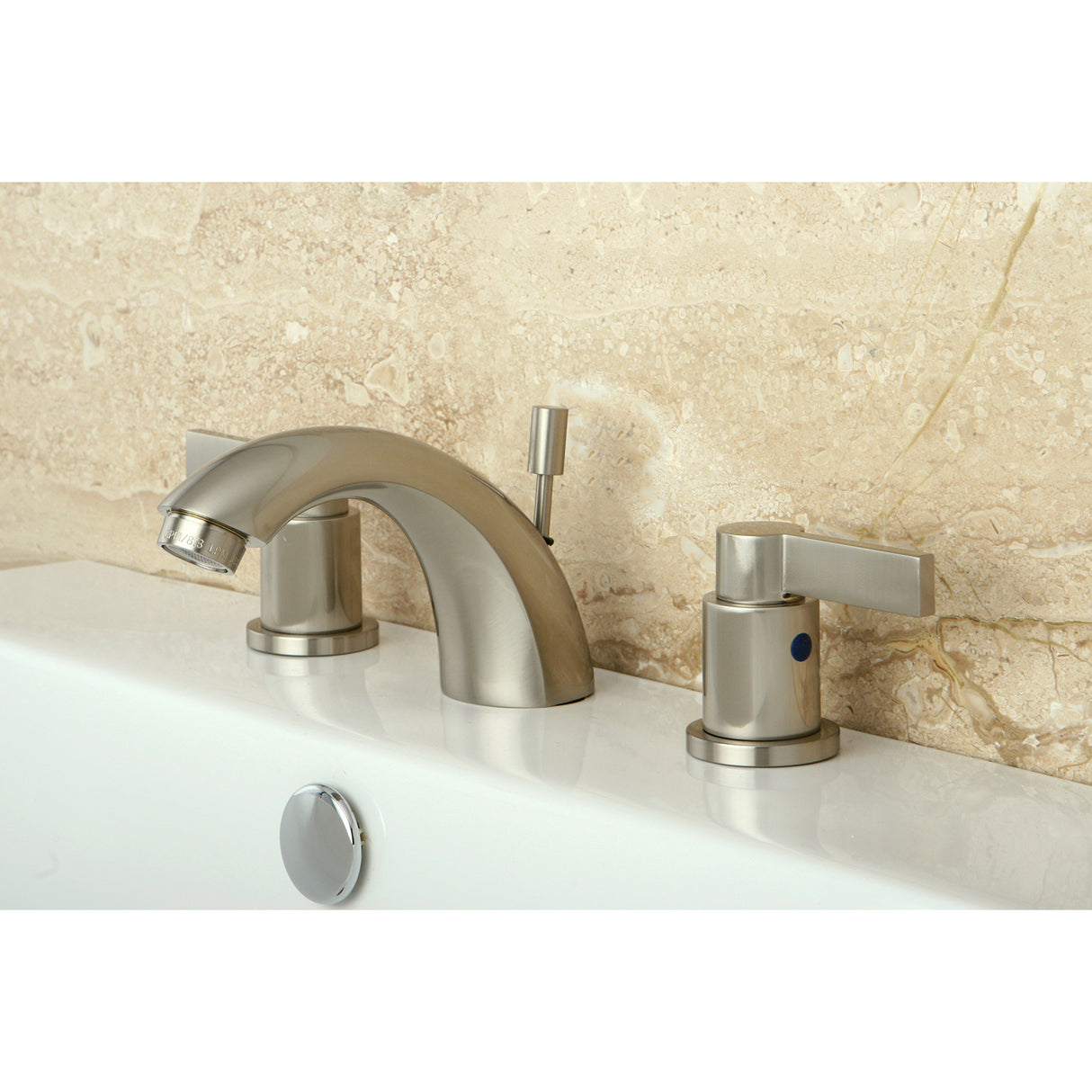 Nuvo Fusion Widespread Bathroom Faucet Free Pop Up Drain Assembly