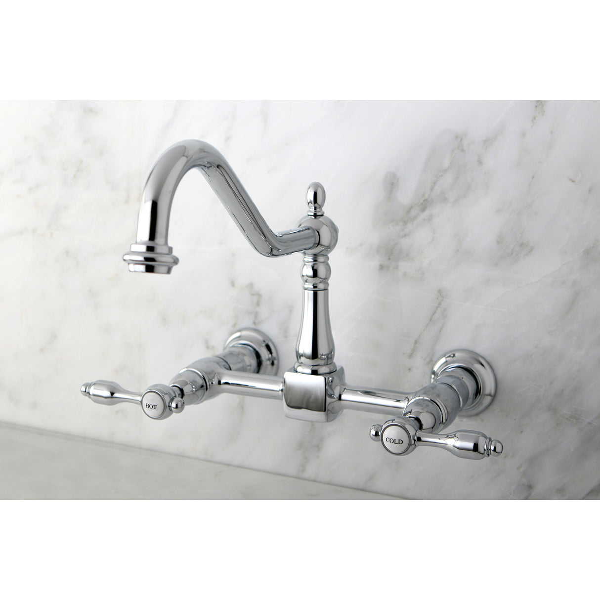 Tudor Wall Mount Bridge Kitchen Faucet