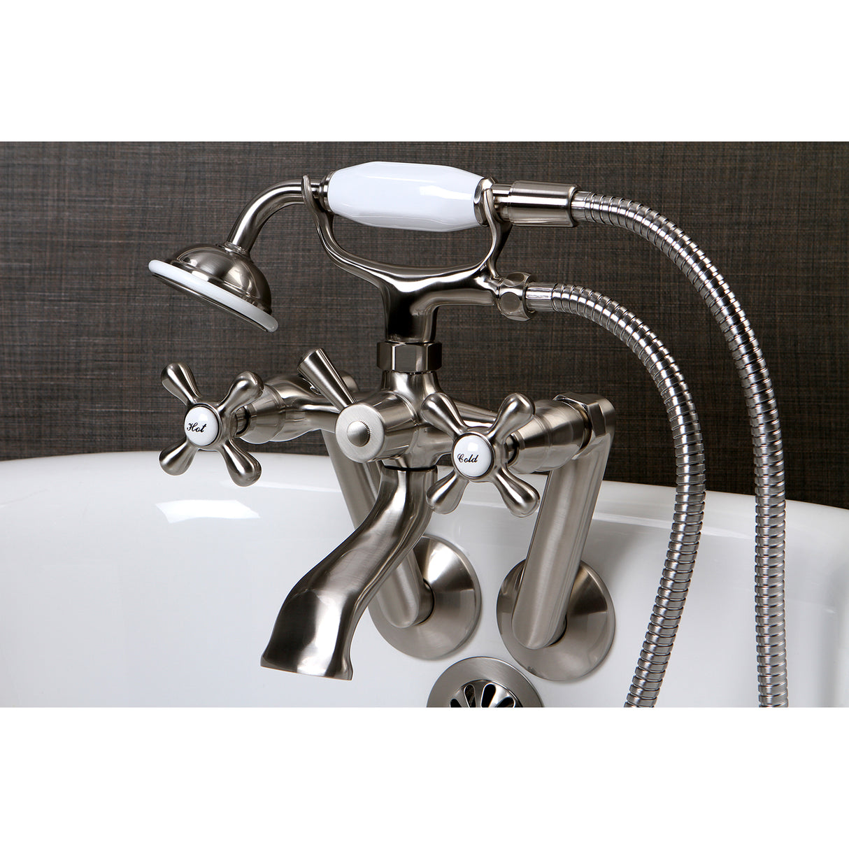 Wall Mount Clawfoot Tub Faucet With Hand Shower