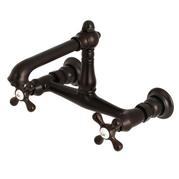 English Country 8" Center Wall Mount Bathroom Faucet