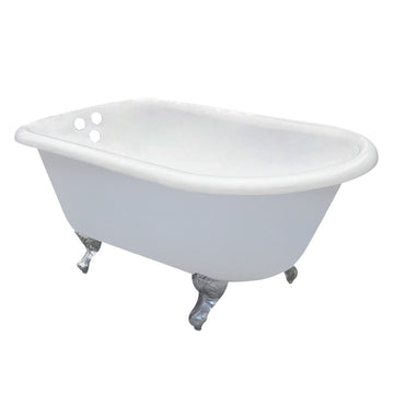 Cast Iron Roll Top Clawfoot Tub with 3-3/8 Inch Wall Drillings