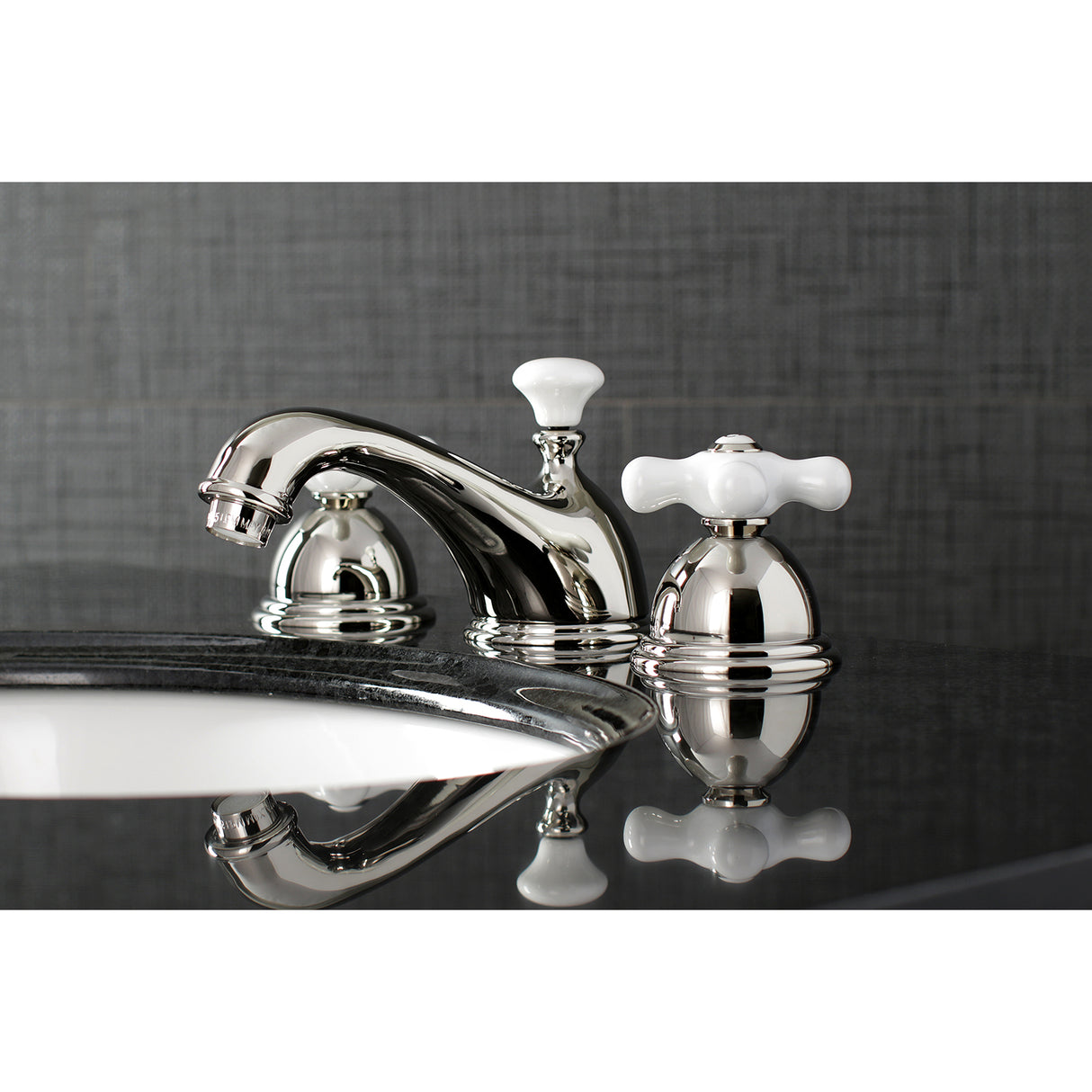 Restoration 8 In. Solid Brass Two-handle 3-Hole Deck Mount Widespread Bathroom Sink Faucet