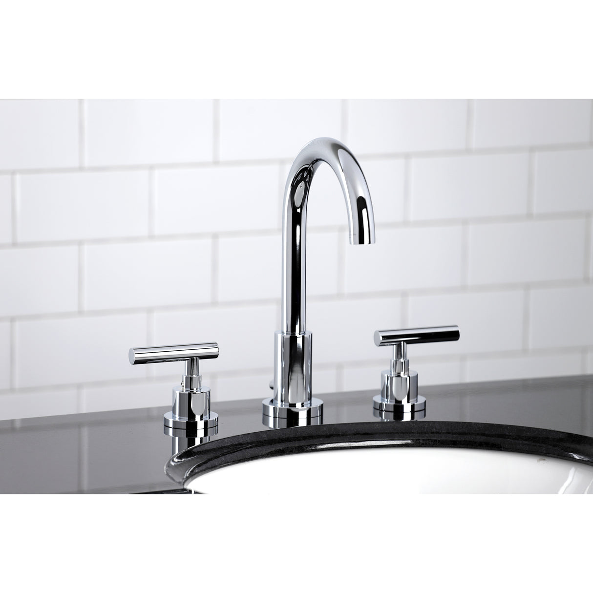 Modern Widespread Bathroom Faucet with Brass Pop-Up