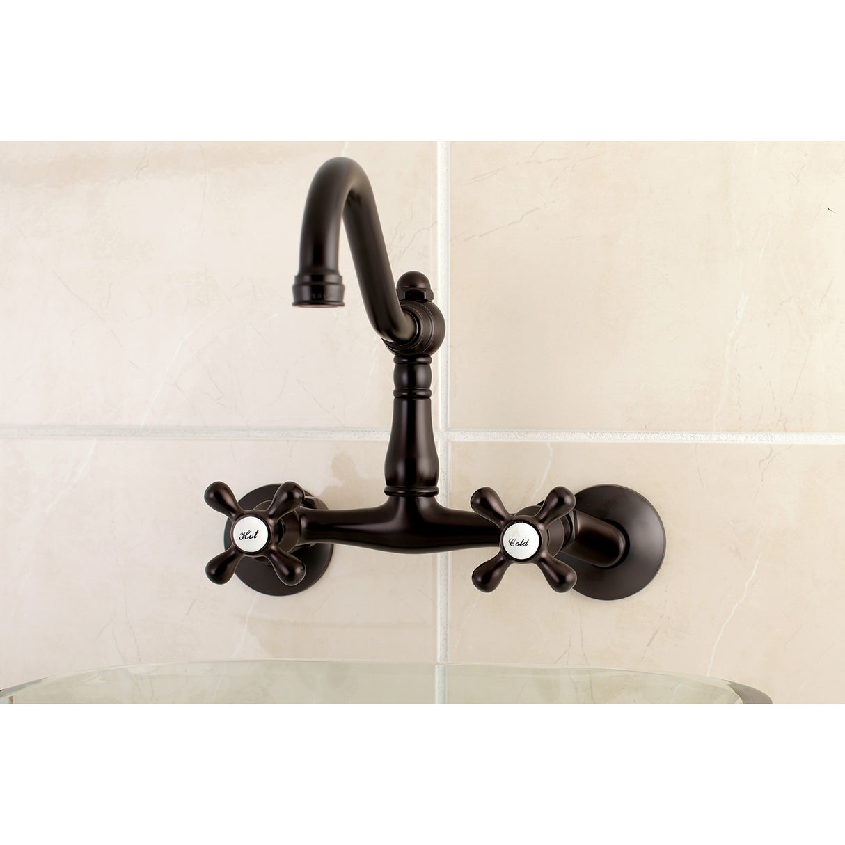 Vintage 6 Inch Traditional Adjustable Center Wall Mount Kitchen Faucet