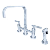 Manhattan Double Handle Kitchen Faucet With Brass Side Sprayer