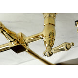 Heritage Traditional Wall Mount Bridge Kitchen Faucet with Brass Sprayer