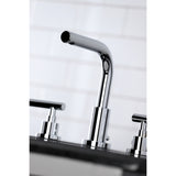 Manhattan Modern Widespread Bathroom Faucet with Brass Pop-Up