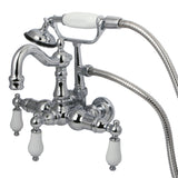 Vintage 3.4" Wall Mount Tub Faucet In 7.19" Spout Reach