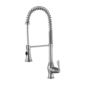 Single Handle Kitchen Faucet in Brushed Nickel - Bastion
