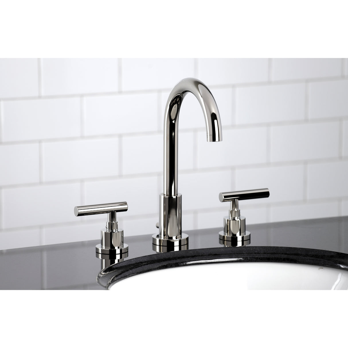 Modern Widespread Bathroom Faucet with Brass Pop-Up