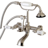 Aqua Vintage 7" Tub Faucet With Hand Shower 6.5" Spout Reach From Center