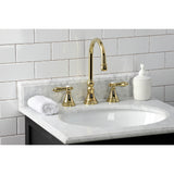 Heirloom Widespread Bathroom Faucet With Brass Pop Up