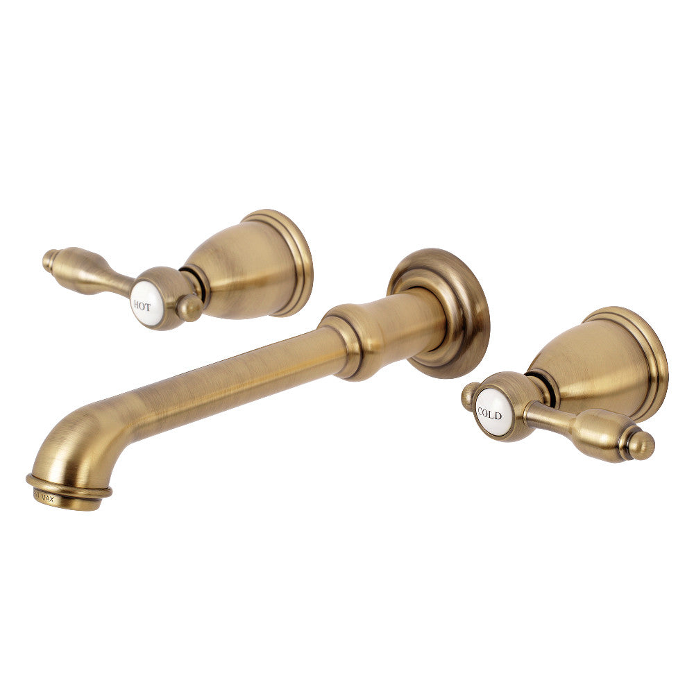 Tudor Two-Handle Wall Mount Bathroom Faucet