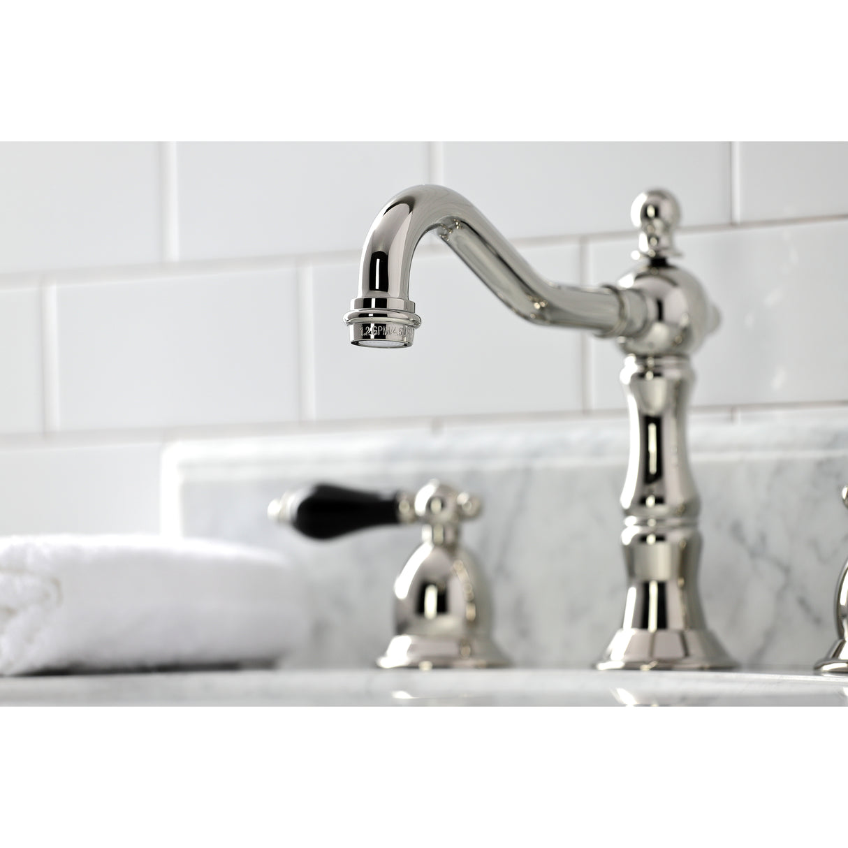 Widespread Bathroom Faucet w/ Brass Pop-Up