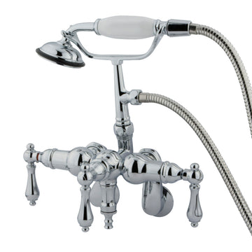 Vintage Leg Tub Faucet With Hand Shower & Wall Angle Arm