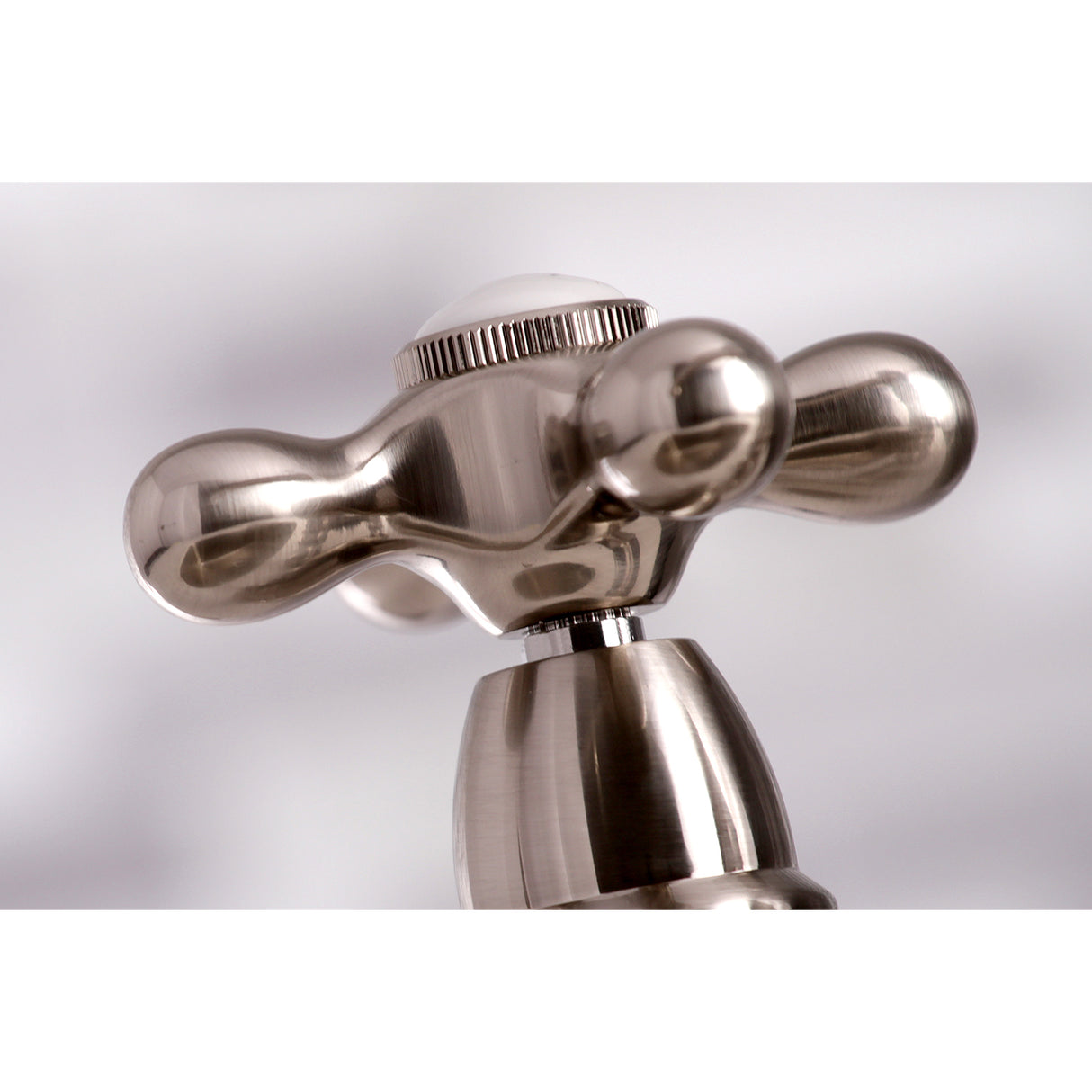 Restoration 8" Bridge Kitchen Faucet With Sprayer Includes Cross Handles For Easy Rotation