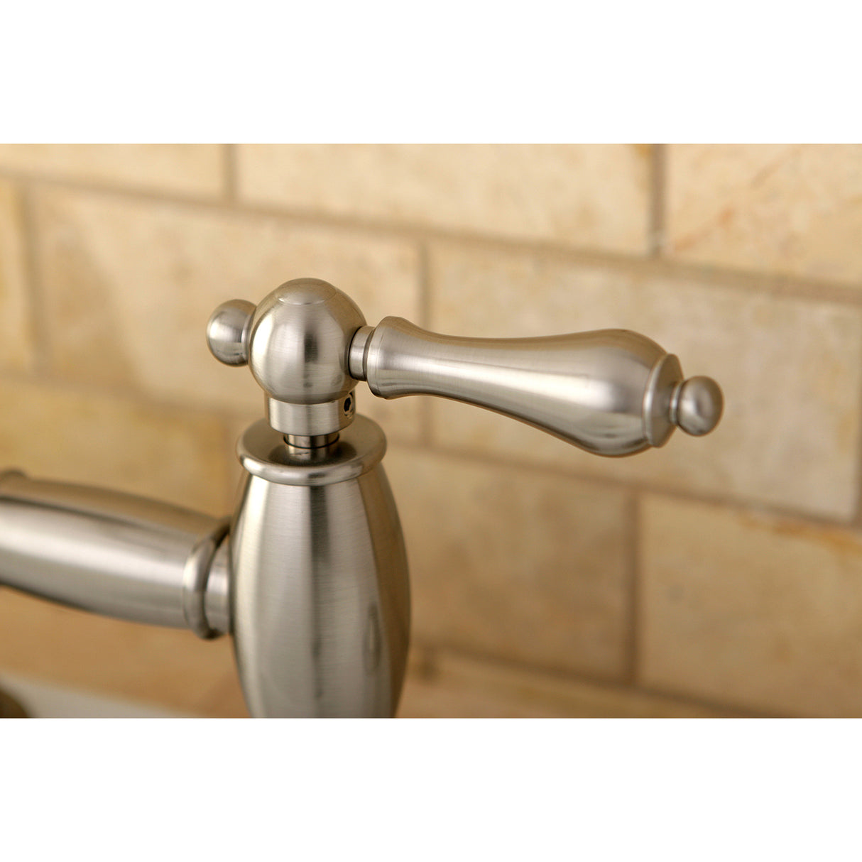 Restoration Bridge Kitchen Faucet With Brass Sprayer In 8.5" Spout Height