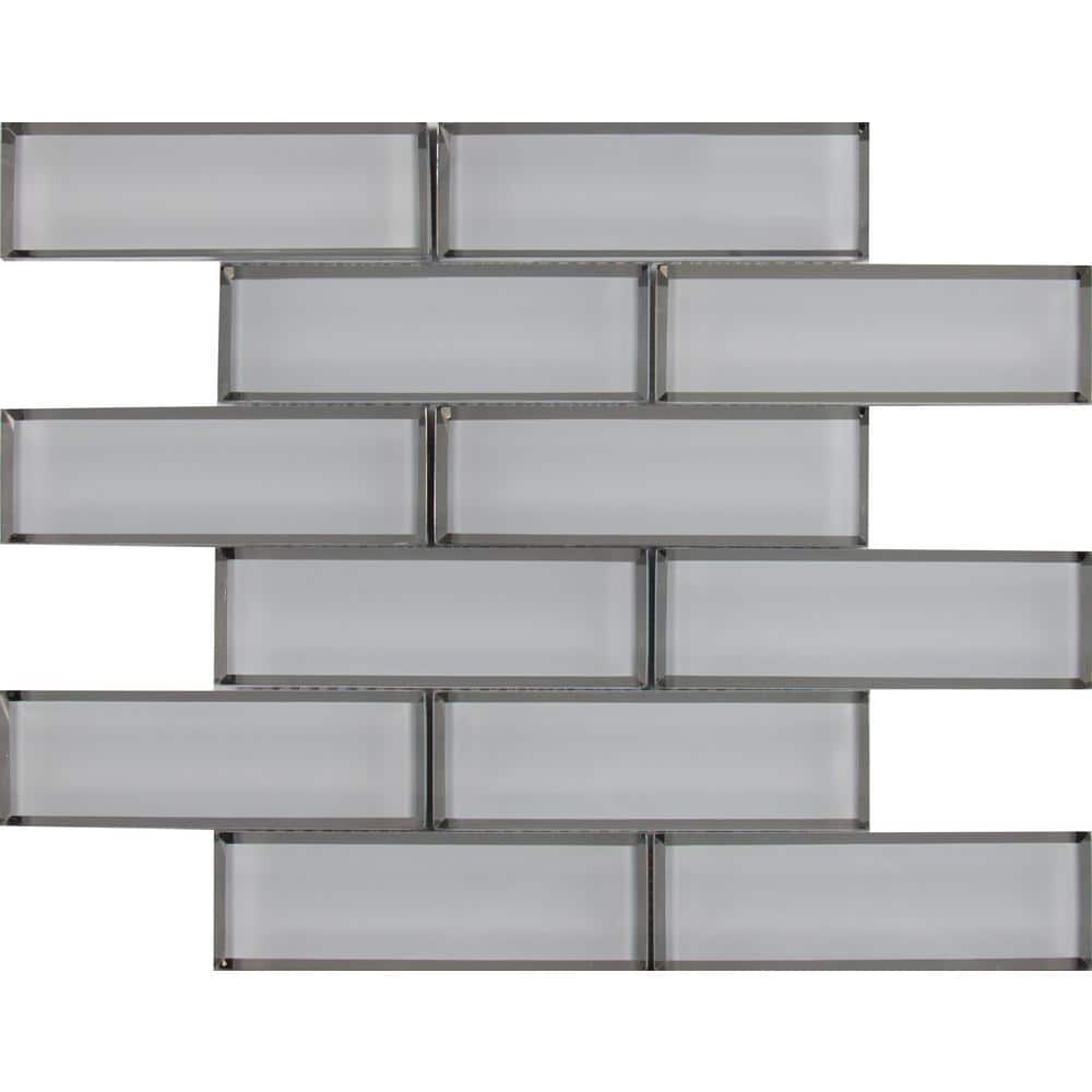 2" X 6" Ice Bevel Subway Glass Mosaic Wall Tile (9.6SQ FT/CTN)