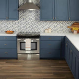 Premier Accents Ice Blue Chevron 9" x 12" 8mm Porcelain Mosaic Wall Tile