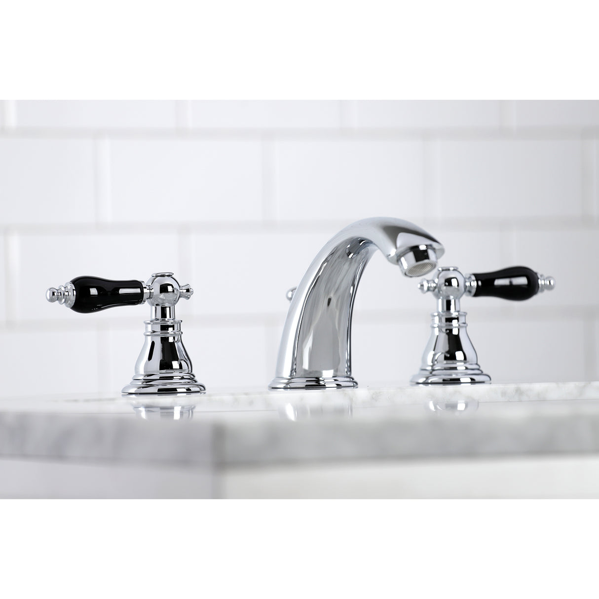 Widespread Bathroom Faucet with Plastic Pop-Up