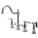 Restoration Bridge Kitchen Faucet with Brass Sprayer