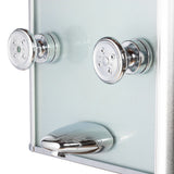 Silver Glass Shower Panel Kihei - Surface Mounted - 6 Dual-function Body Jet - 8mm Tough Glass - 5-Function Hand Shower Spa