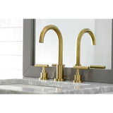 Modern Widespread Bathroom Faucet with Brass Pop-Up