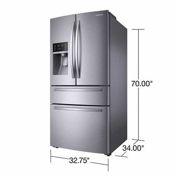 25 CuFt Large Capacity 4 Door French Door Refrigerator With External Water & Ice Dispenser