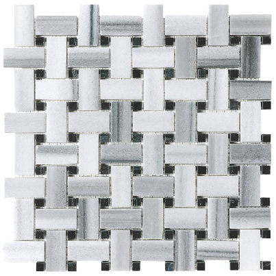 Basketweave Fluid Polished Marble Mosaic