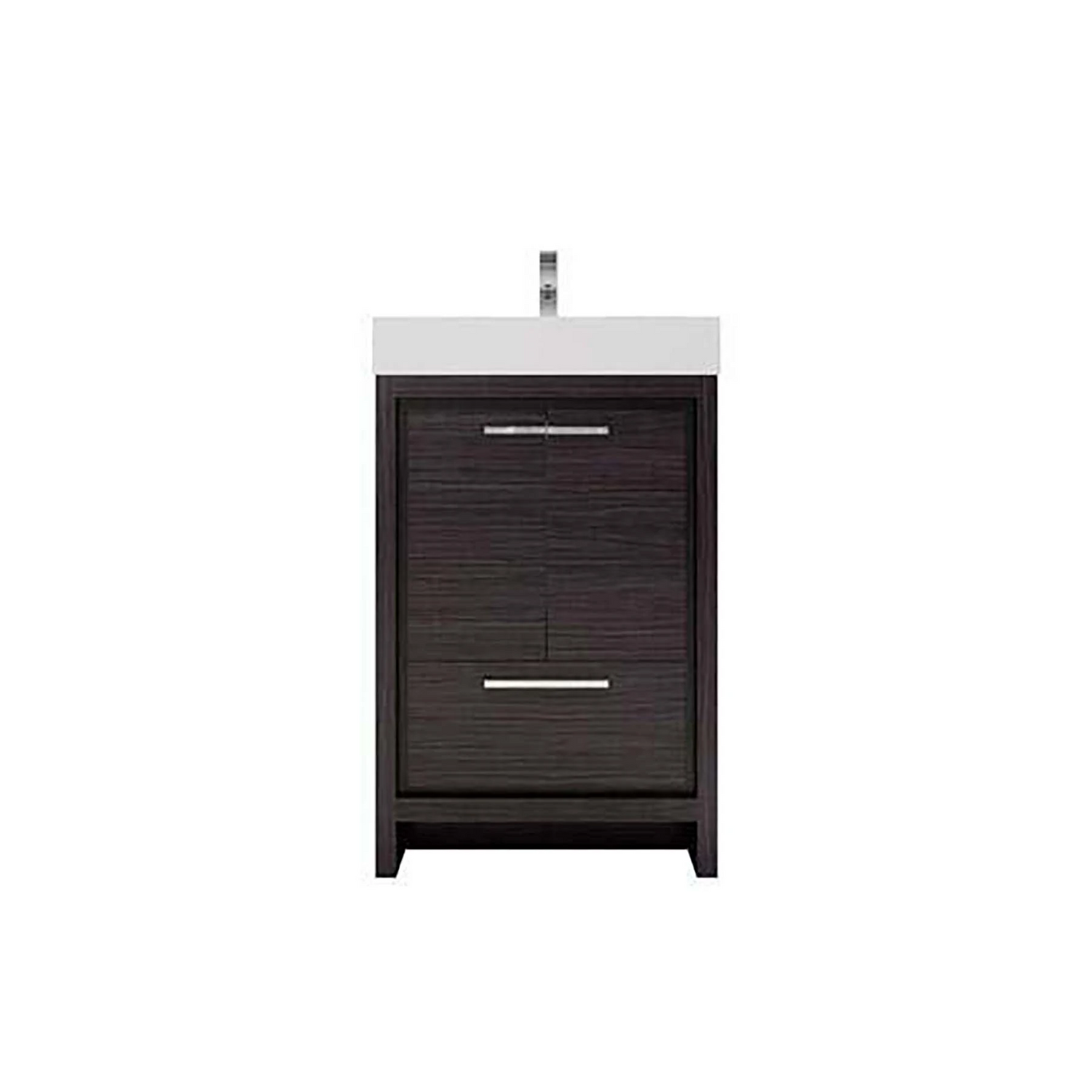 Modern Ashley Freestanding Bathroom Vanity With Acrylic Single Sink, 2 Door & Drawer
