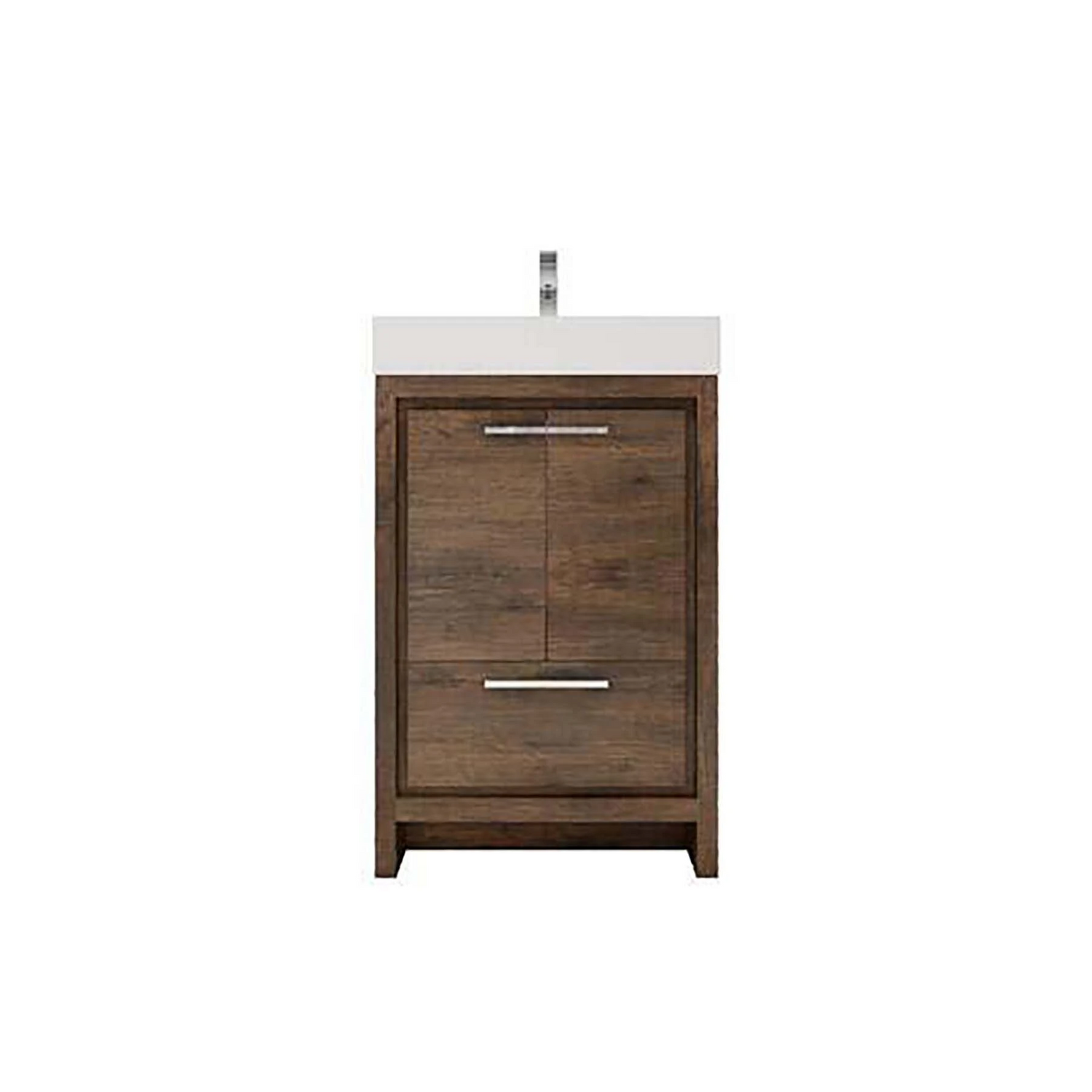 Modern Ashley Freestanding Bathroom Vanity With Acrylic Single Sink, 2 Door & Drawer