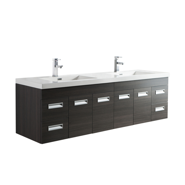 Alpha Floating / Wall Mounted Bathroom Vanity with Acrylic Sink