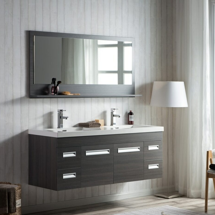 Alpha Floating / Wall Mounted Bathroom Vanity with Acrylic Sink